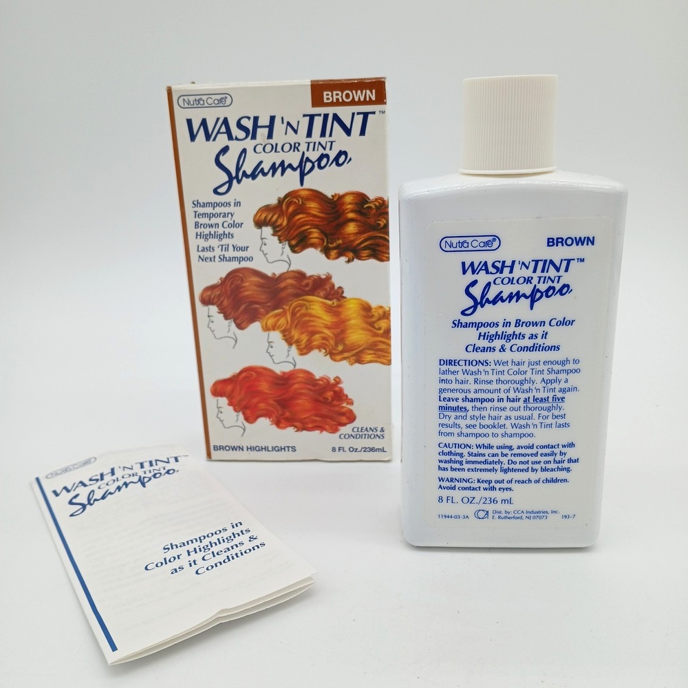 Wash 'N Tint Nutra Care Brown Color Tint Shampoo 8 Oz Salon Formula VTG